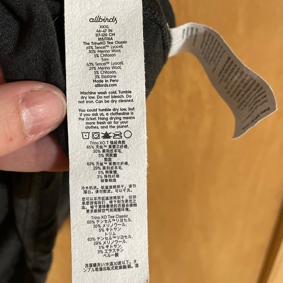 #189- ALLBIRDS -Men's Anytime Tee - Natural Black - Picture 4 of 4